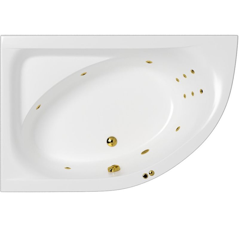 Ванна гидромассажная Whitecross Aquarella LINE 0108.170110.100.LINE.GL 170x110 (белый глянцевый, золотой), каркас, слив-перелив, левая
