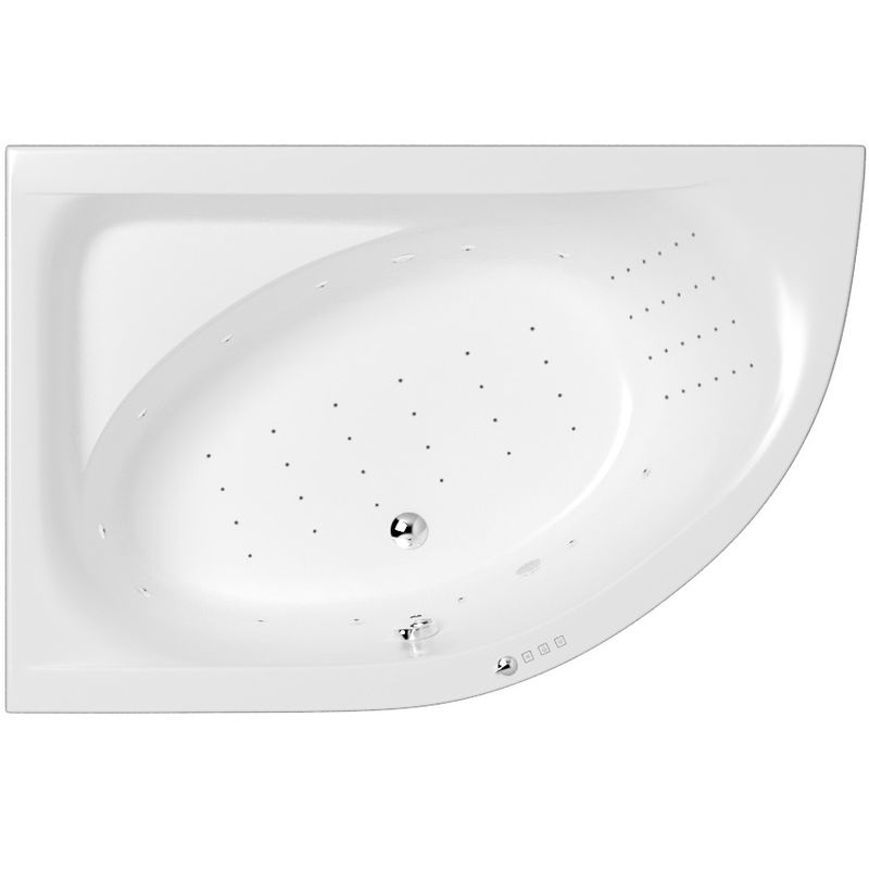 Ванна гидромассажная Whitecross Aquarella NANO 0108.170110.100.NANO.CR 170x110 (белый глянцевый, хром), каркас, слив-перелив, левая