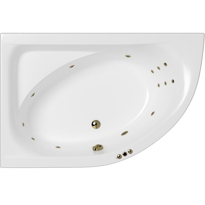 Ванна гидромассажная Whitecross Aquarella SMART 0108.170110.100.SMART.BR 170x110 (белый глянцевый, бронза), каркас, слив-перелив, левая