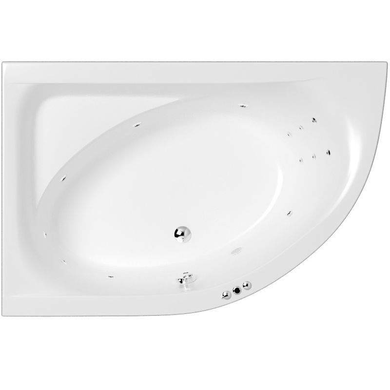 Ванна гидромассажная Whitecross Aquarella SMART 0108.170110.100.SMART.CR 170x110 (белый глянцевый, хром), каркас, слив-перелив, левая