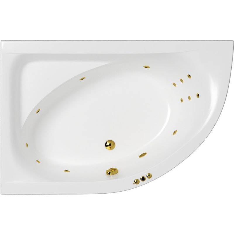 Ванна гидромассажная Whitecross Aquarella SMART 0108.170110.100.SMART.GL 170x110 (белый глянцевый, золотой), каркас, слив-перелив, левая