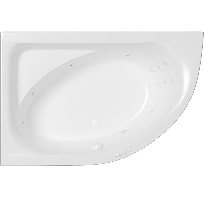 Ванна гидромассажная Whitecross Aquarella SMART 0108.170110.100.SMART.WH 170x110 (белый глянцевый), каркас, слив-перелив, левая