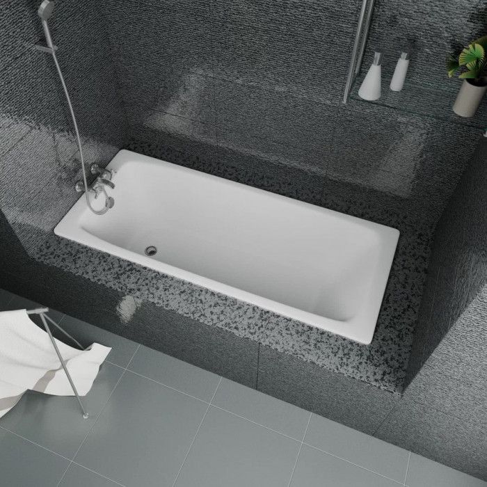 Ванна чугунная Delice Biove DLR220509-AS 170х75 (белый), встраиваемая с антискользящим покрытием