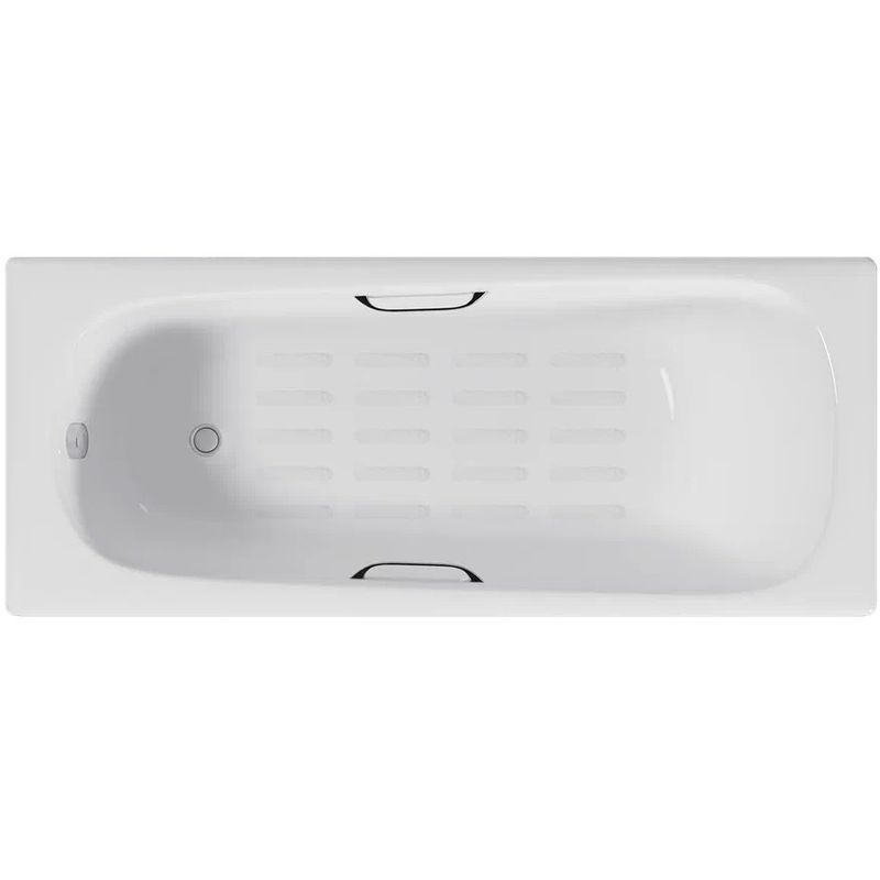 Ванна чугунная Delice Continental DLR230613R-AS 170х70 (белый), встраиваемая с антискользящим покрытием и отверстиями под ручки