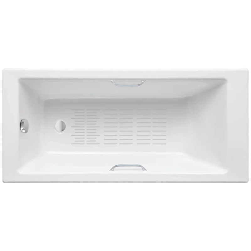 Ванна чугунная Delice Eclat DLR230621R-AS 170х70 (белый), встраиваемая с антискользящим покрытием и отверстиями под ручки