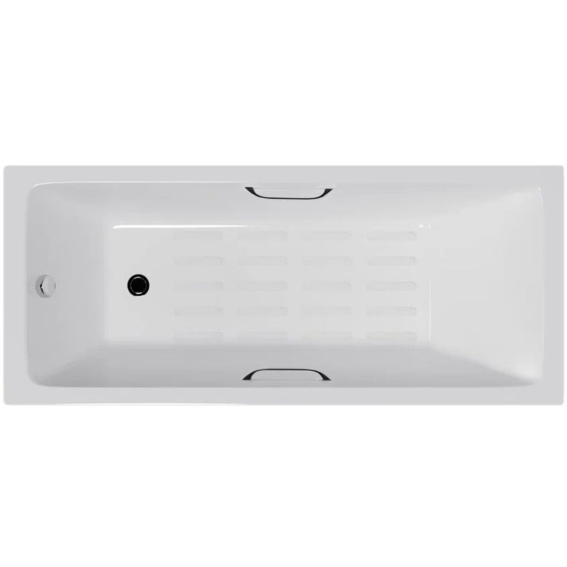 Ванна чугунная Delice Level DLR230602R-AS 170х75 (белый), встраиваемая с антискользящим покрытием и отверстиями под ручки