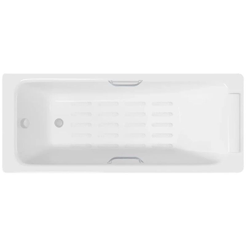 Ванна чугунная Delice Palomba DLR230620R-AS 170х70 (белый), встраиваемая с антискользящим покрытием и отверстиями под ручки