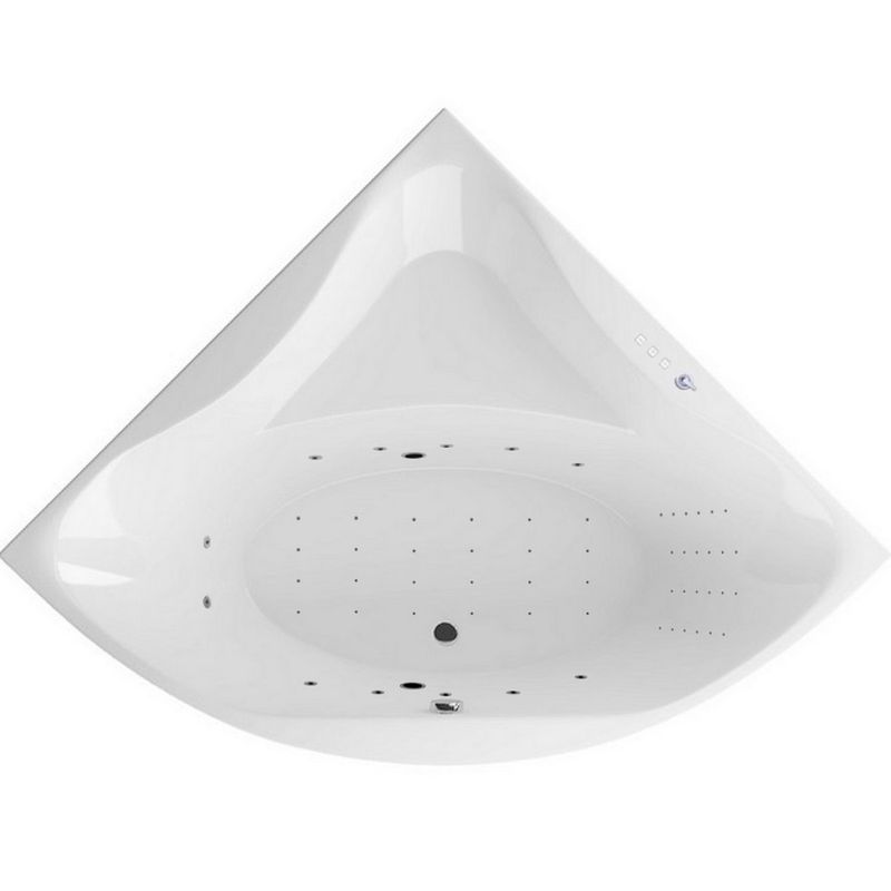 Ванна гидромассажная акриловая Excellent Glamour NANO WAEX.GLA15.NANO.CR 150x150 (белый глянцевый, хром), каркас, слив-перелив