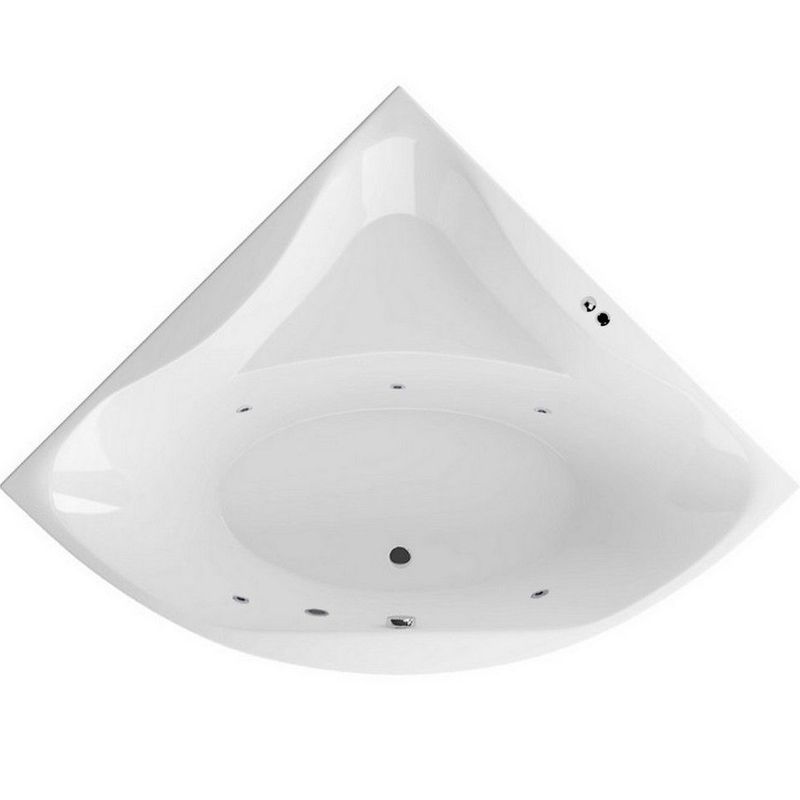 Ванна гидромассажная акриловая Excellent Glamour SOFT WAEX.GLA15.SOFT.CR 150x150 (белый глянцевый, хром), каркас, слив-перелив