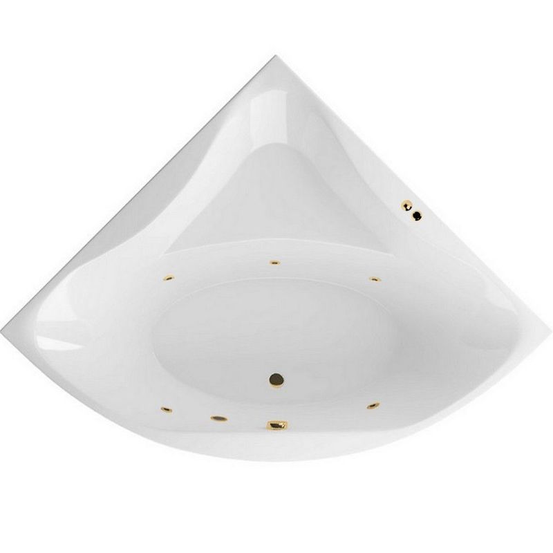 Ванна гидромассажная акриловая Excellent Glamour SOFT WAEX.GLA15.SOFT.GL 150x150 (белый глянцевый, золотой), каркас, слив-перелив