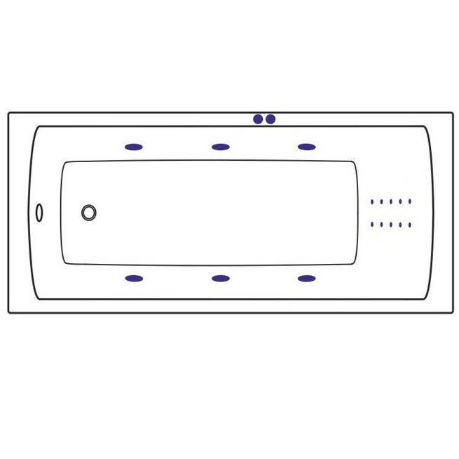 Ванна гидромассажная Excellent Aquaria Line Nano WAEX.AQU14.LINENANO.GL 140x70 (золото), на каркасе, со сливом-переливом