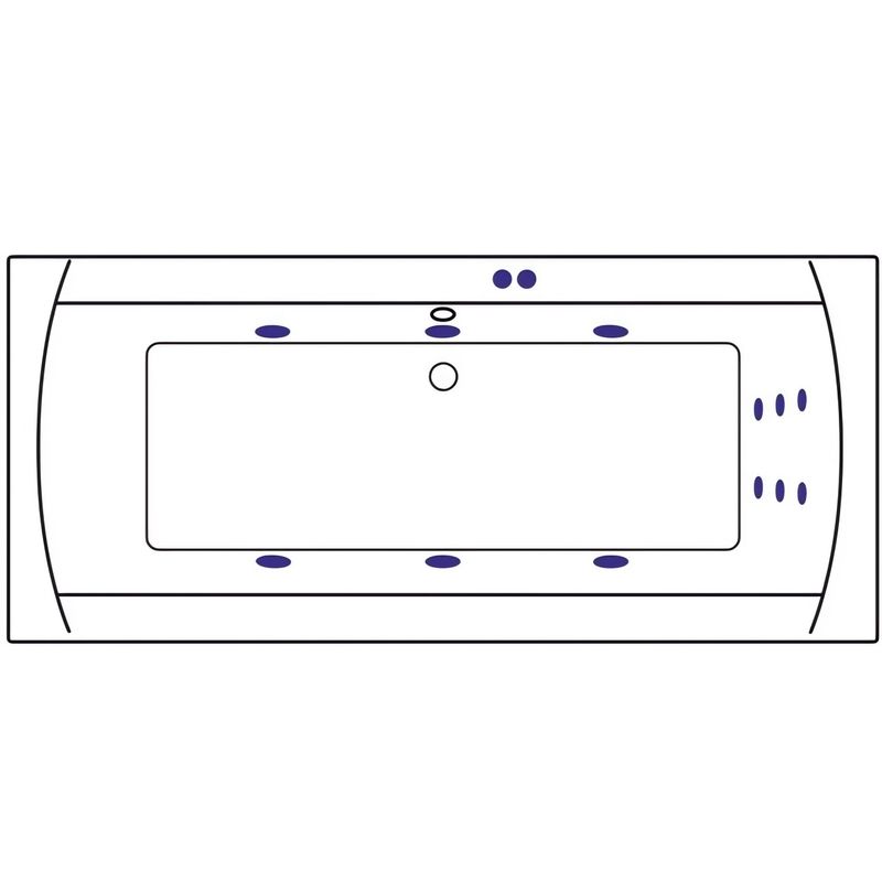 Ванна гидромассажная Excellent Aquaria Lux Line Slim WAEX.AQU18S.LINE.WH 180x80 (белый), на каркасе, со сливом-переливом