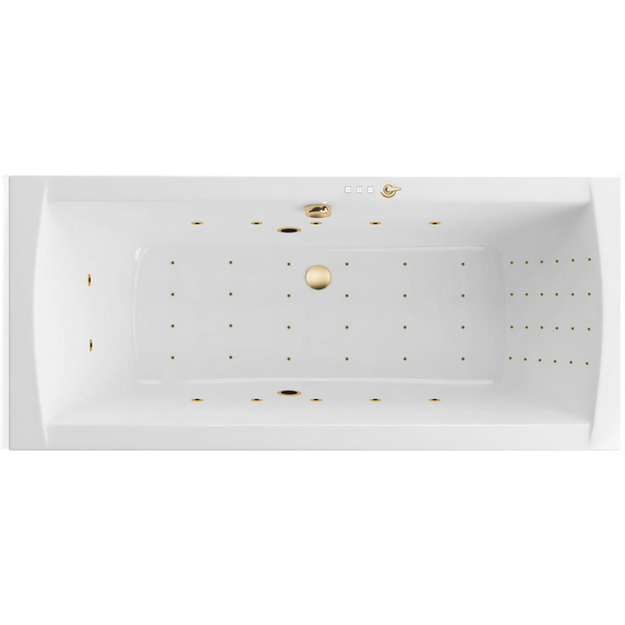 Ванна гидромассажная Excellent Aquaria Lux Nano WAEX.AQU18.NANO.GL 180x80 (золото), на каркасе, со сливом-переливом