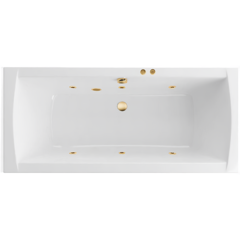 Ванна гидромассажная Excellent Aquaria Lux Soft WAEX.AQU18.SOFT.GL 180x80 (золото), на каркасе, со сливом-переливом