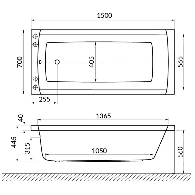Ванна гидромассажная Excellent Aquaria Relax WAEX.AQU15.RELAX.BR 150x70 (бронза), на каркасе, со сливом-переливом