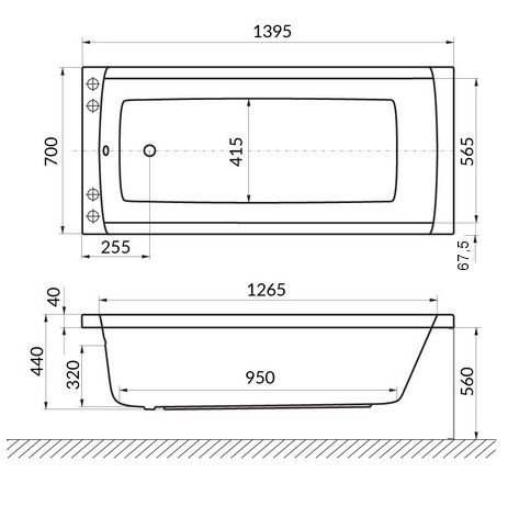 Ванна гидромассажная Excellent Aquaria Smart Nano WAEX.AQU14.SMARTNANO.CR 140x70 (хром), на каркасе, со сливом-переливом