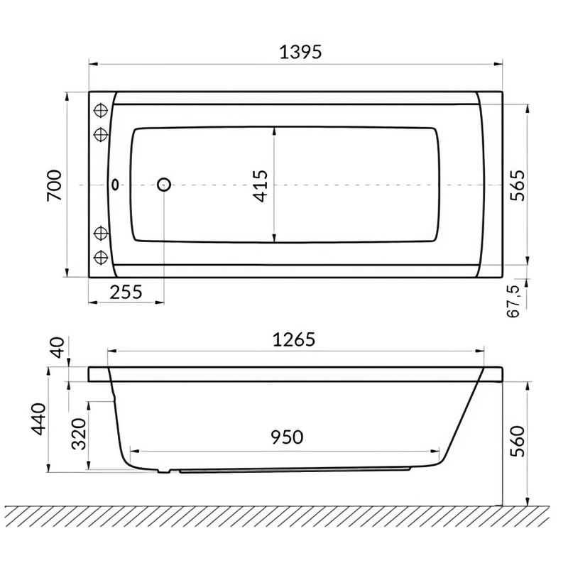 Ванна гидромассажная Excellent Aquaria Ultra Nano WAEX.AQU14.ULTRANANO.CR 140x70 (хром), на каркасе, со сливом-переливом