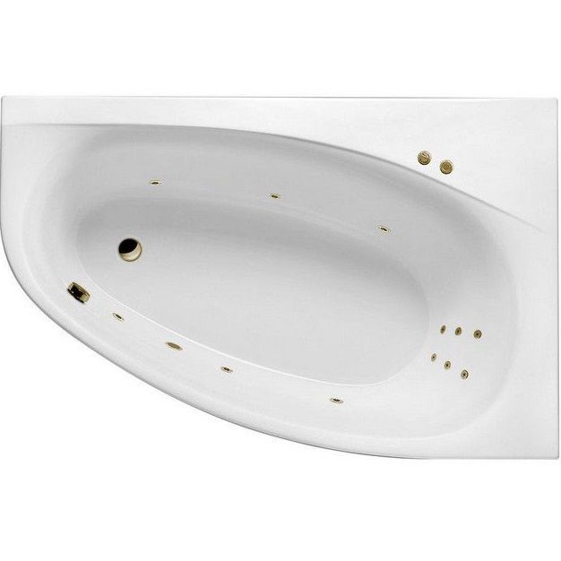Ванна гидромассажная Excellent Kameleon LINE WAEX.KMP17.LINE.BR 170x110 (белый глянцевый, бронза), каркас, слив-перелив, правая
