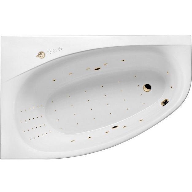 Ванна гидромассажная Excellent Kameleon NANO WAEX.KML17.NANO.GL 170x110 (белый глянцевый, золотой), каркас, слив-перелив, левая