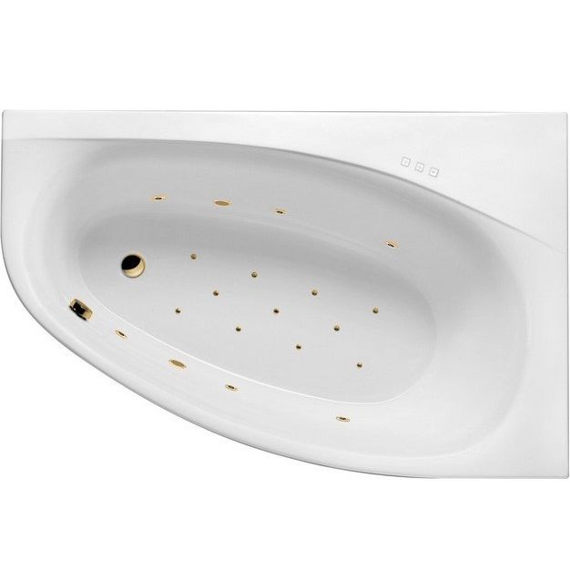 Ванна гидромассажная Excellent Kameleon RELAX WAEX.KMP17.RELAX.GL 170x110 (белый глянцевый, золотой), каркас, слив- перелив, правая