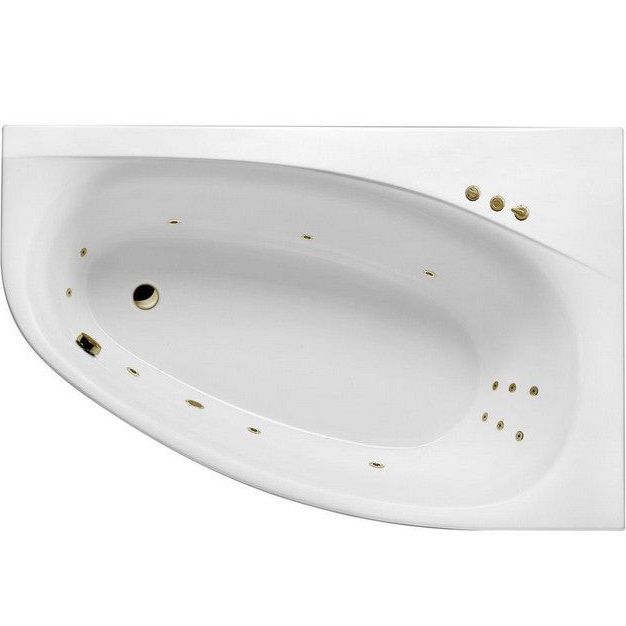 Ванна гидромассажная Excellent Kameleon SMART WAEX.KMP17.SMART.BR 170x110 (белый глянцевый, бронза), каркас, слив-перелив, правая