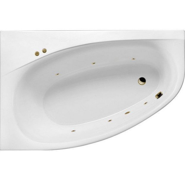 Ванна гидромассажная Excellent Kameleon SOFT WAEX.KML17.SOFT.BR 170x110 (белый глянцевый, бронза), каркас, слив-перелив, левая