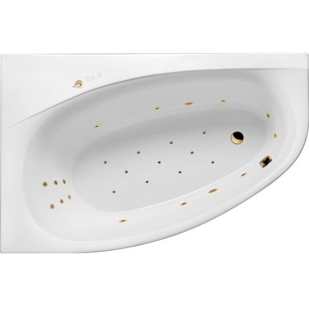 Ванна гидромассажная Excellent Kameleon ULTRA WAEX.KML17.ULTRA.GL 170x110 (белый глянцевый, золотой), каркас, слив-перелив, левая