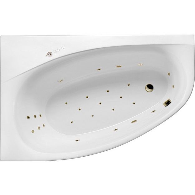 Ванна гидромассажная Excellent Kameleon ULTRA WAEX.KML17.ULTRA.BR 170x110 (белый глянцевый, бронза), каркас, слив-перелив, левая