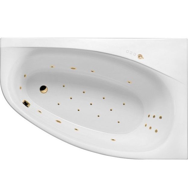 Ванна гидромассажная Excellent Kameleon ULTRA WAEX.KMP17.ULTRA.GL 170x110 (белый глянцевый, золотой), каркас, слив-перелив, правая