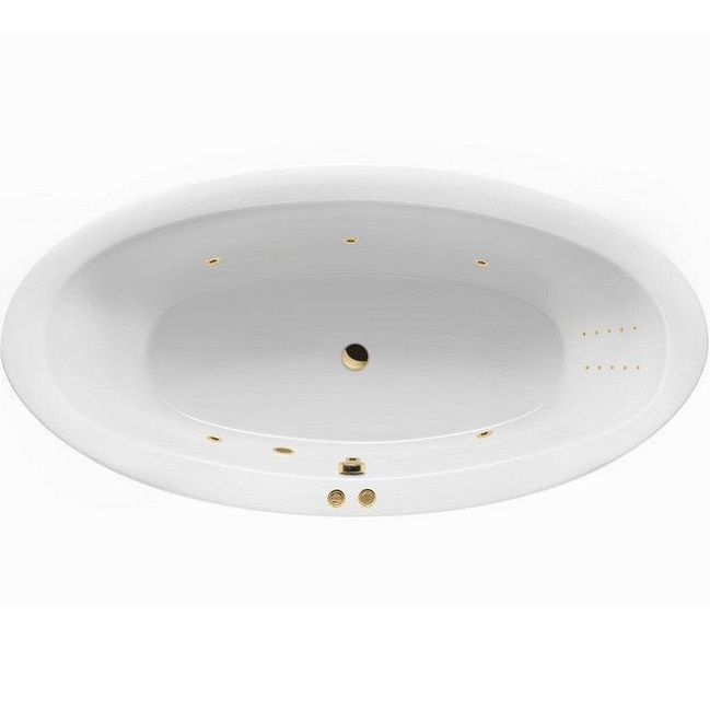 Ванна гидромассажная Excellent Lumina LINE NANO WAEX.LUM19.LINENANO.GL 190x95 (белый глянцевый, золотой), каркас, слив-перелив