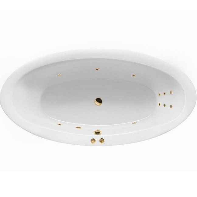 Ванна гидромассажная Excellent Lumina LINE WAEX.LUM19.LINE.GL 190x95 (белый глянцевый, золотой), каркас, слив-перелив