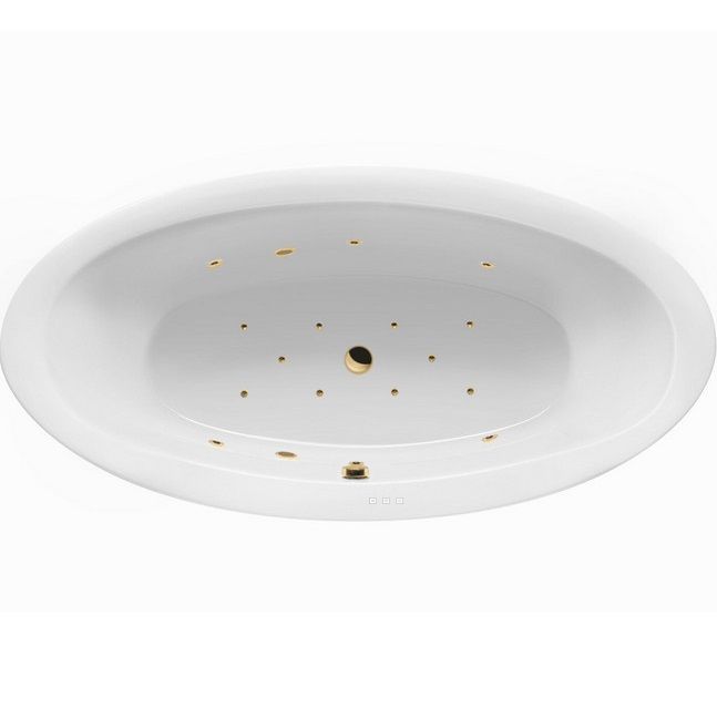 Ванна гидромассажная Excellent Lumina RELAX WAEX.LUM19.RELAX.GL 190x95 (белый глянцевый, золотой), каркас, слив-перелив