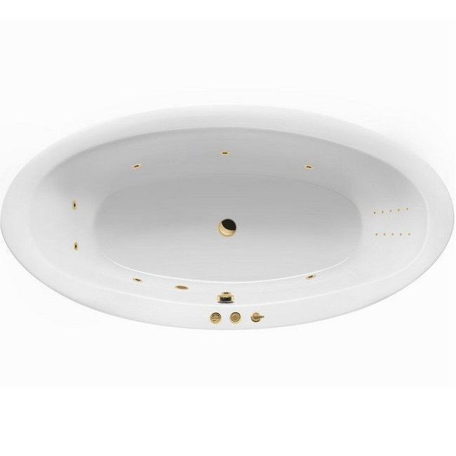 Ванна гидромассажная Excellent Lumina SMART NANO WAEX.LUM19.SMARTNANO.GL 190x95 (белый глянцевый, золотой), каркас, слив-перелив