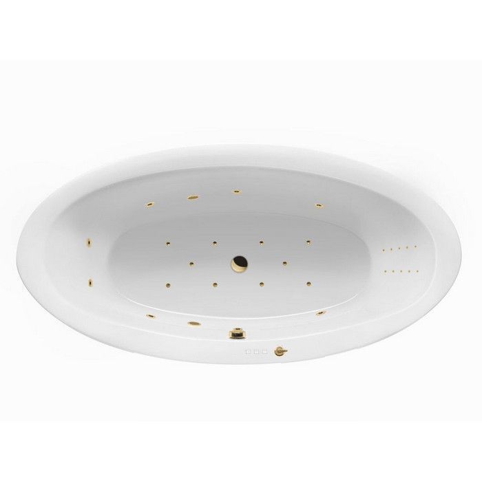 Ванна гидромассажная Excellent Lumina ULTRANANO WAEX.LUM19.ULTRANANO.GL 190x95 (белый глянцевый, золотой), каркас, слив-перелив