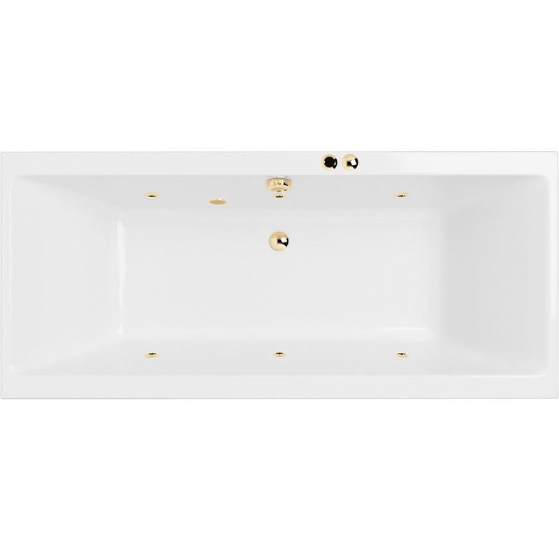 Ванна гидромассажная Excellent Pryzmat Slim SOFT WAEX.PRY16S.SOFT.GL 160x75 (белый глянцевый, золотой), каркас, слив-перелив