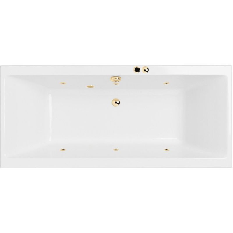 Ванна гидромассажная Excellent Pryzmat Slim SOFT WAEX.PRY18S.SOFT.GL 180x80 (белый глянцевый, золотой), каркас, слив-перелив
