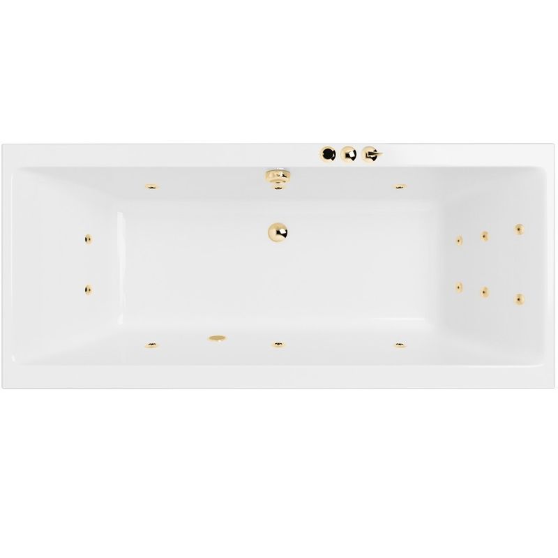 Ванна гидромассажная Excellent Pryzmat SMART WAEX.PRY20.SMART.GL 200x90 (белый глянцевый, золотой), каркас, слив-перелив