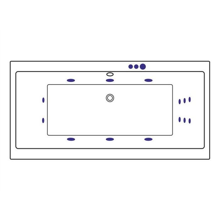 Ванна гидромассажная Excellent Pryzmat SMART WAEX.PRY19.SMART.GL 190x90 (белый глянцевый, золотой), каркас, слив-перелив
