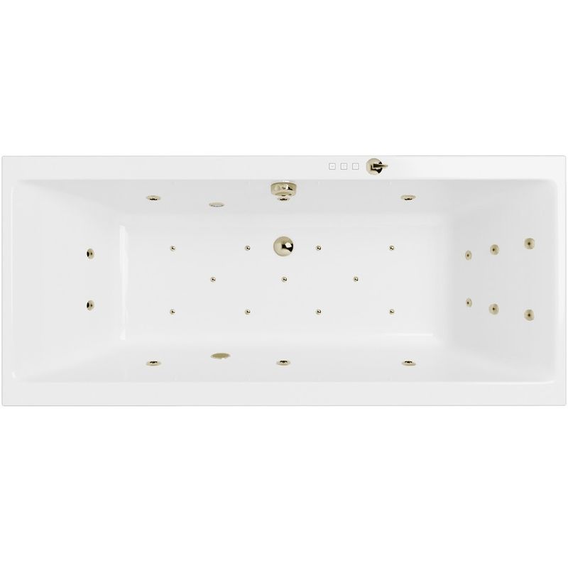 Ванна гидромассажная Excellent Pryzmat ULTRA WAEX.PRY18.ULTRA.BR 180x80 (белый глянцевый, бронза), каркас, слив-перелив