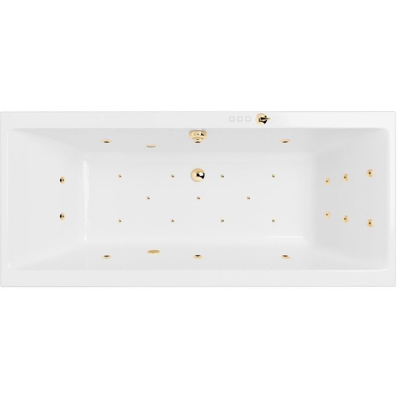 Ванна гидромассажная Excellent Pryzmat ULTRA WAEX.PRY19.ULTRA.GL 190x90 (белый глянцевый, золотой), каркас, слив-перелив