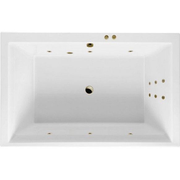 Ванна гидромассажная пристенная Excellent Crown Lux LINE WAEX.CRO19.LINE.GL 190x120 (золотой, белый), каркас, слив-перелив 