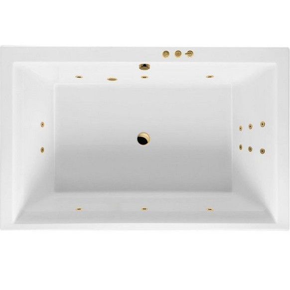 Ванна гидромассажная пристенная Excellent Crown Lux SMART WAEX.CRO19.SMART.GL 190x120 (золотой, белый), каркас, слив-перелив