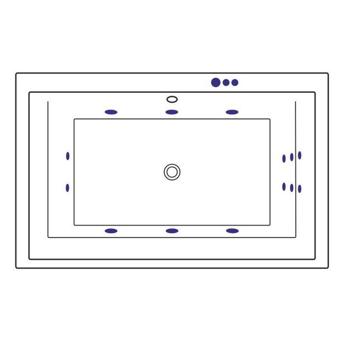 Ванна гидромассажная пристенная Excellent Crown Lux SMART WAEX.CRO19.SMART.GL 190x120 (золотой, белый), каркас, слив-перелив