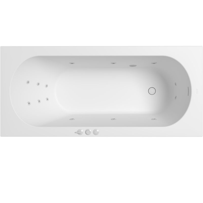 Ванна гидромассажная пристенная Whitecross Gin SMART 0217.180080.200.SMART.WH 180x80 (белый), иск. камень