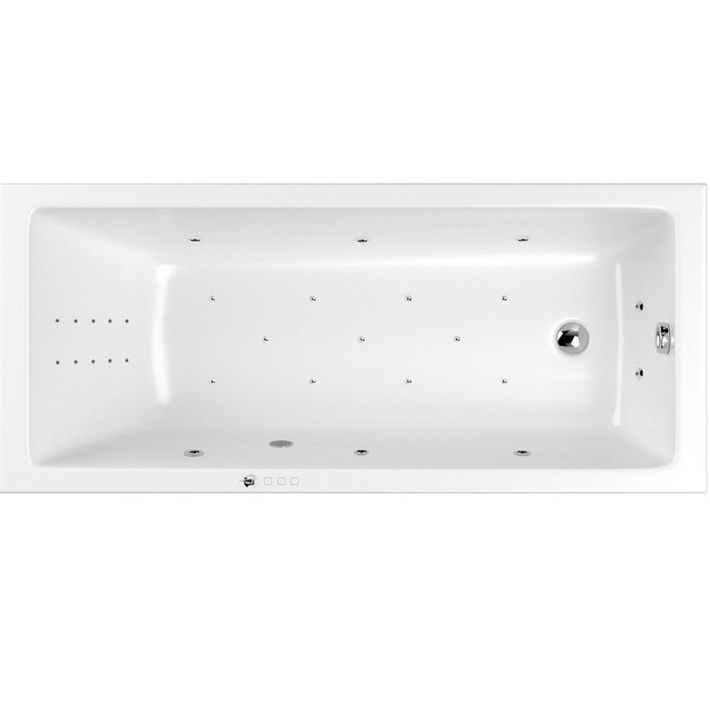 Ванна гидромассажная пристенная Whitecross Wave ULTRA NANO 0101.170070.100.ULTRANANO.CR 170x70 (хром, белый), каркас, слив-перелив