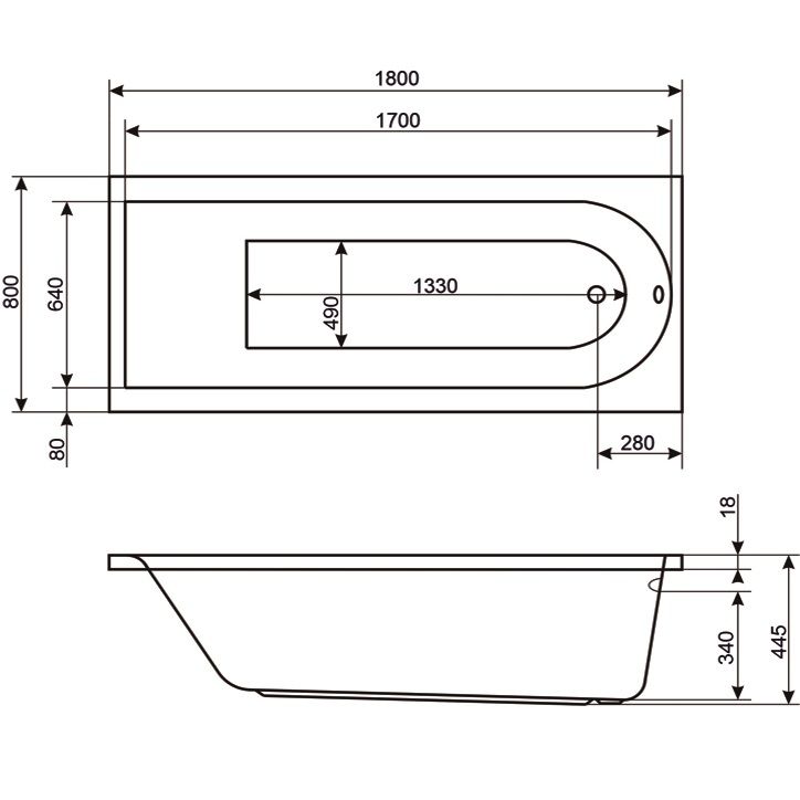 Ванна гидромассажная встраиваемая Excellent Aurum Slim HYDRO+ WAEX.AUR18S.HYDRO+.CR 180x80 (белый глянцевый, хром), каркас, слив-перелив