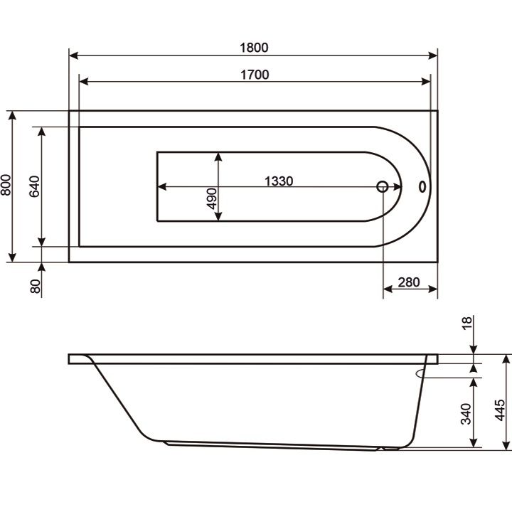 Ванна гидромассажная встраиваемая Excellent Aurum Slim HYDRO WAEX.AUR18S.HYDRO.CR 180x80 (белый глянцевый, хром), каркас, слив-перелив