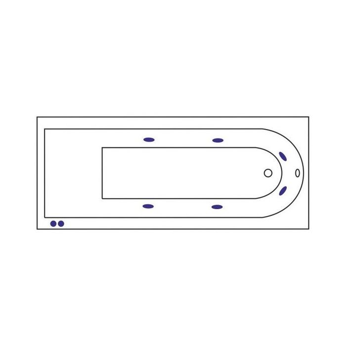 Ванна гидромассажная встраиваемая Excellent Aurum Slim HYDRO WAEX.AUR15S.HYDRO.CR 150x70 (белый глянцевый, хром), каркас, слив-перелив
