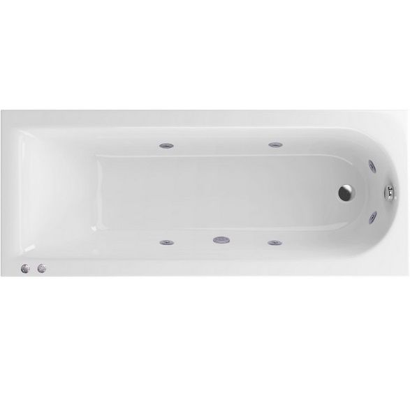 Ванна гидромассажная встраиваемая Excellent Aurum Slim HYDRO WAEX.AUR18S.HYDRO.CR 180x80 (белый глянцевый, хром), каркас, слив-перелив