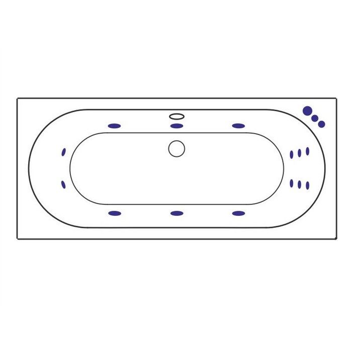 Ванна гидромассажная встраиваемая Excellent Oceana Slim SMART WAEX.OCE18S.SMART.BR 180x80 (белая глянцевая, бронза), каркас, слив-перелив